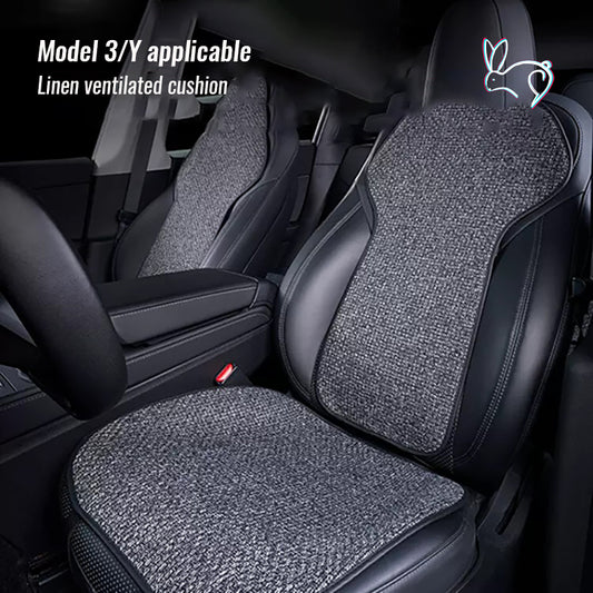 Tesla Model3/Y Summer Cotton And Linen Car Seat Cushion