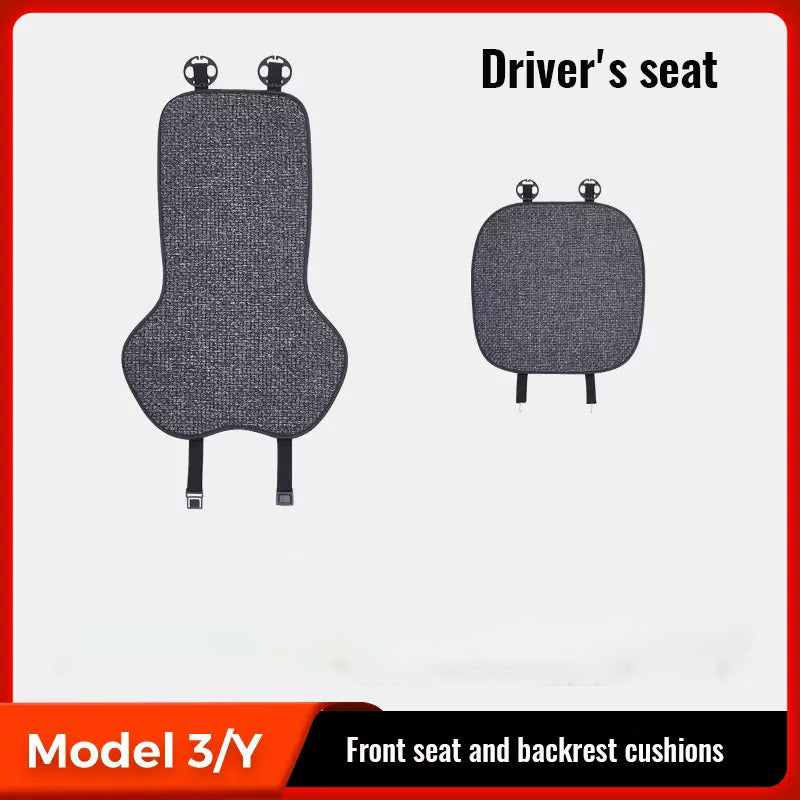 Tesla Model3/Y Summer Cotton And Linen Car Seat Cushion