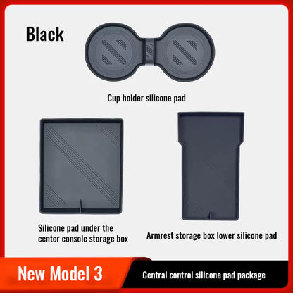 Tesla New Model 3 Of The Central Control Cup Holder Silicone Pad Storage Box