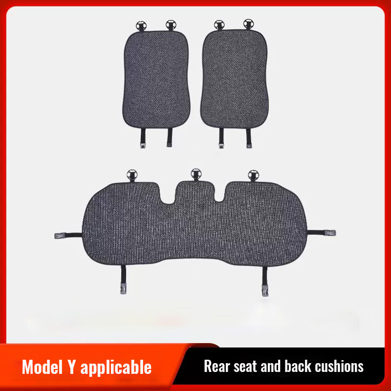 Tesla Model3/Y Summer Cotton And Linen Car Seat Cushion